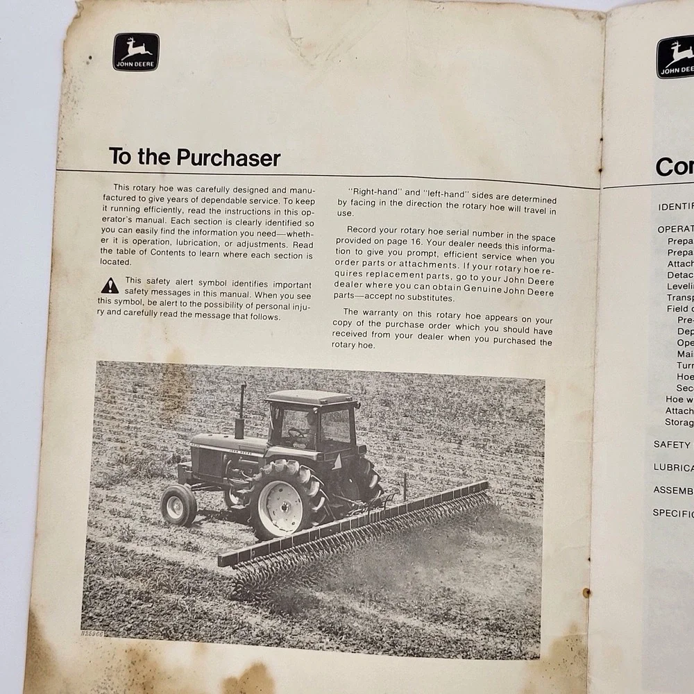 John Deere Operator's Manual 415, 420, 428, 430 Universal Rotary‎ Hoes